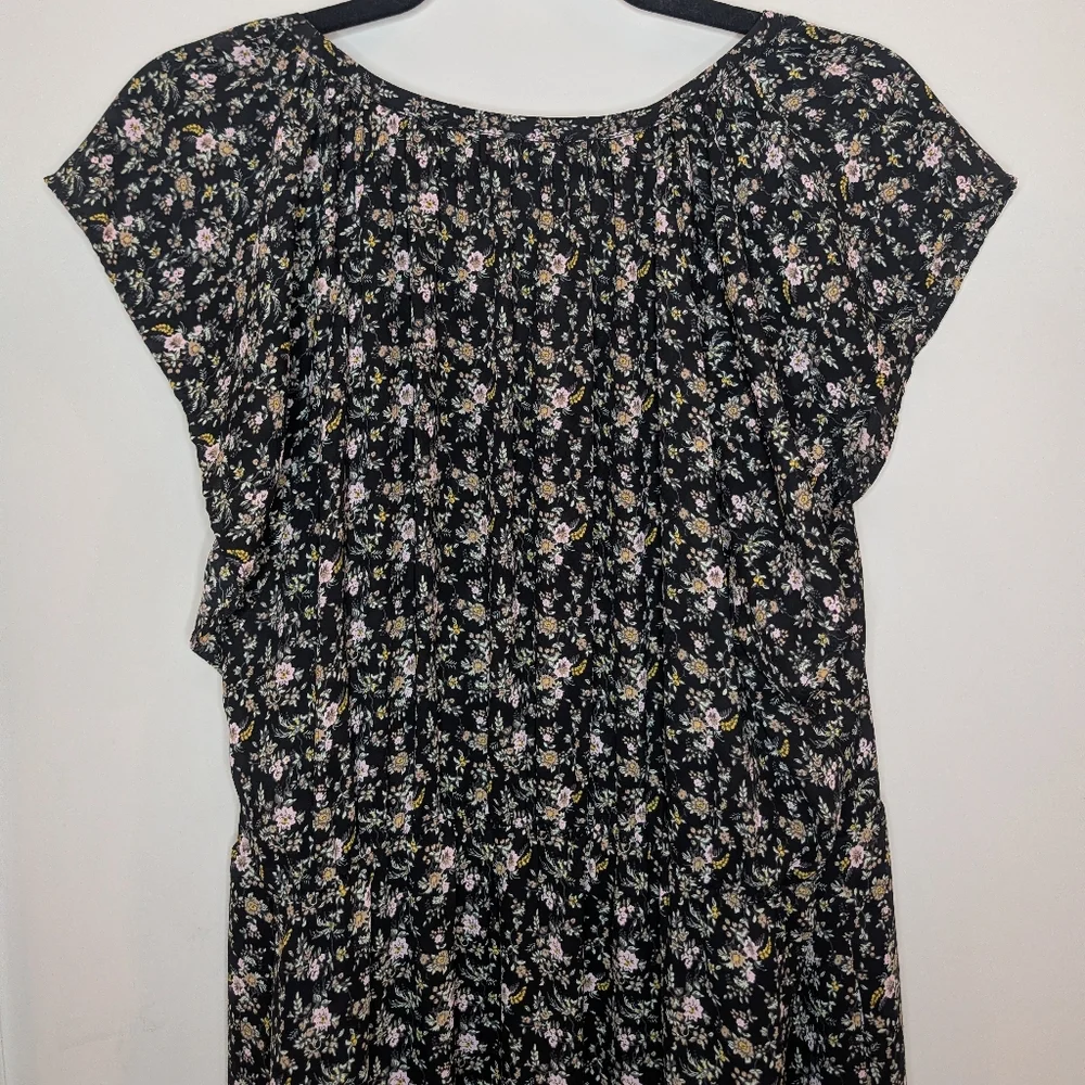 J. Crew Mercantile Black Floral Midi Dress, XL, EUC - Picture 6 of 7